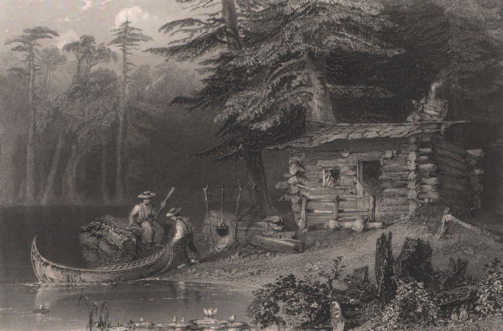 CANADA. A Shanty on Lake Chaudière. BARTLETT 1842 old antique print picture